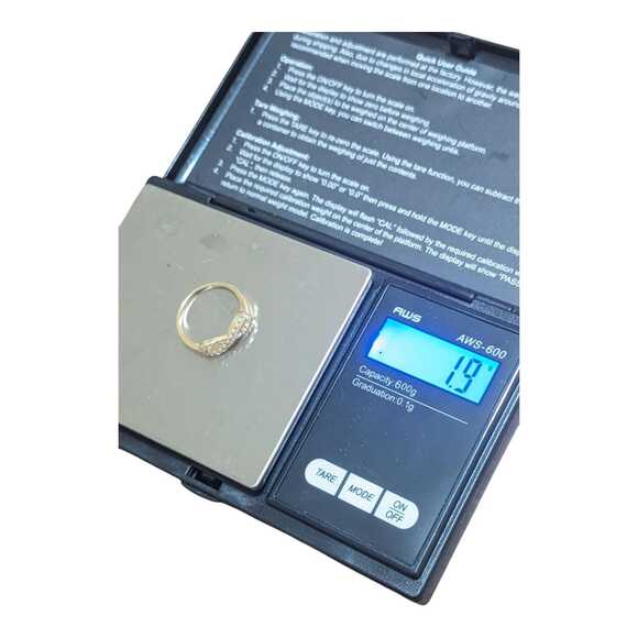 14k Yellow Gold Infinity Diamond Band Promise Ring Elegant Timeless Sparkling - Picture 5 of 5